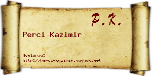 Perci Kazimir névjegykártya